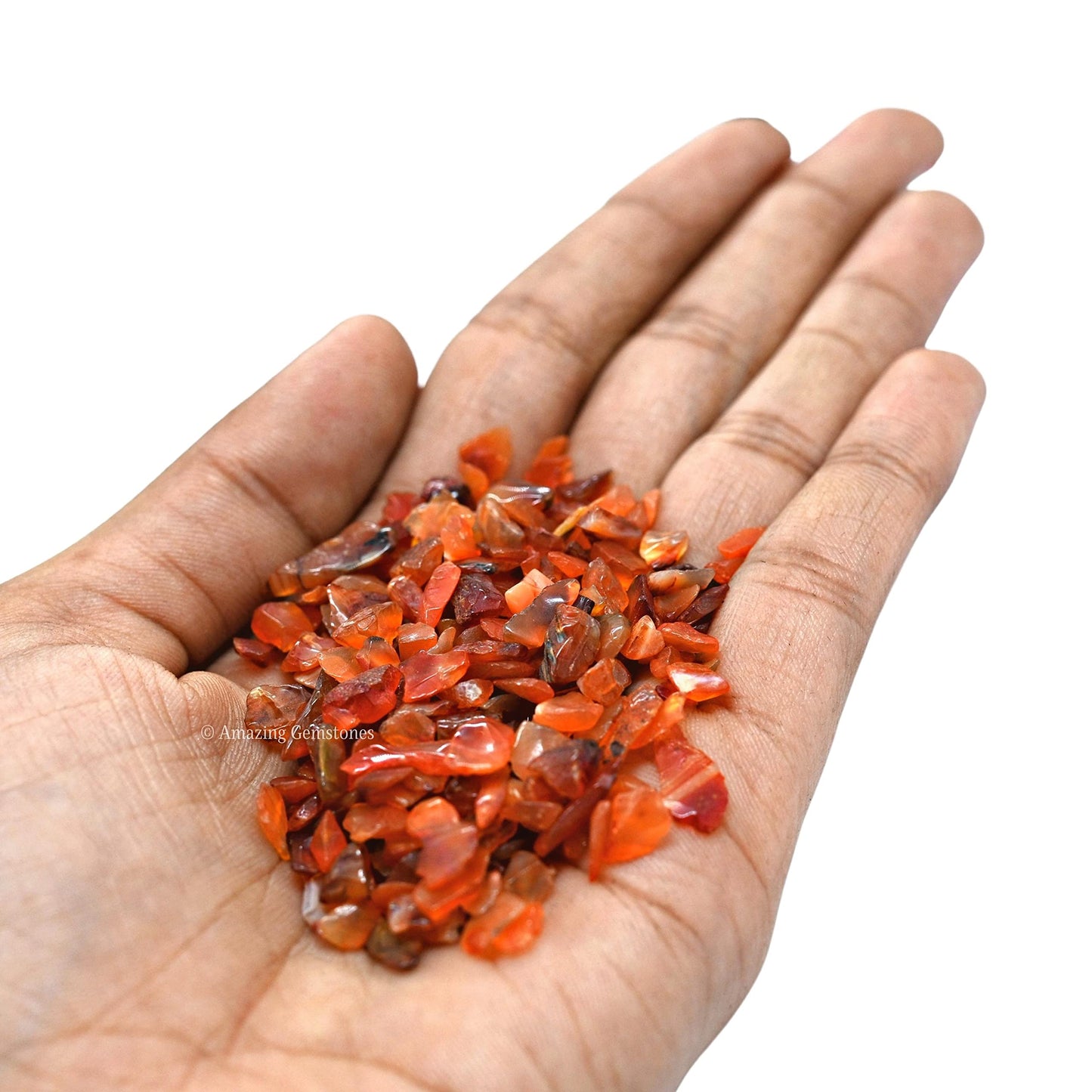 Amazing Gemstone Carnelian Crystal Chips Aquarium Gravel Rocks - Carnelian Chips Bulk Fish Tank Gravel, Small Tumbled Stones and Tiny Crystals for Decoration (Natural AAA Grade Gemstones)