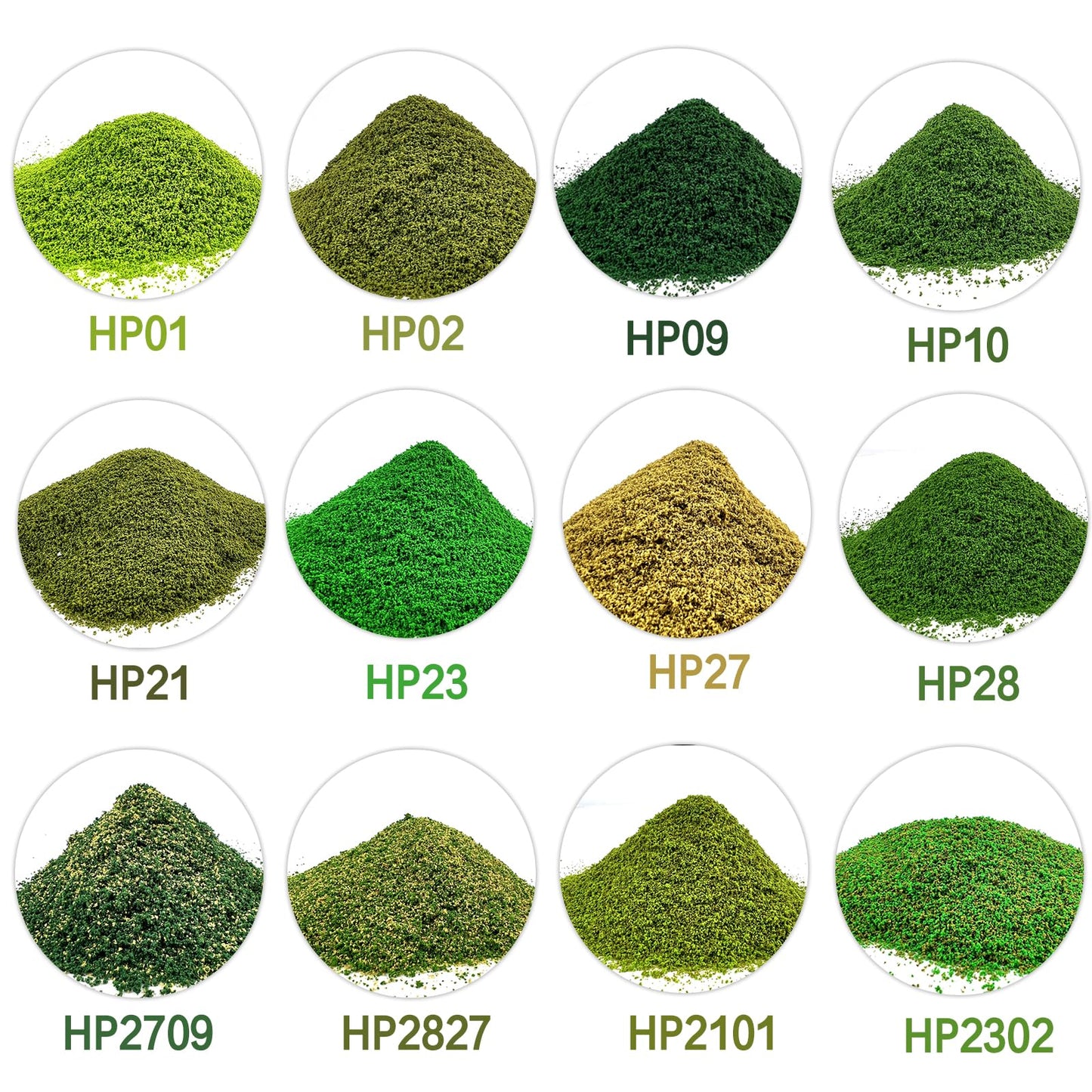 ZZZ SAN ZHI Model Terrain Sponge Grass Powder - 300ml/125g 12 Colors with Shaker Bottle for Diorama, Railway & Car Miniature Scene Building (HP2709)