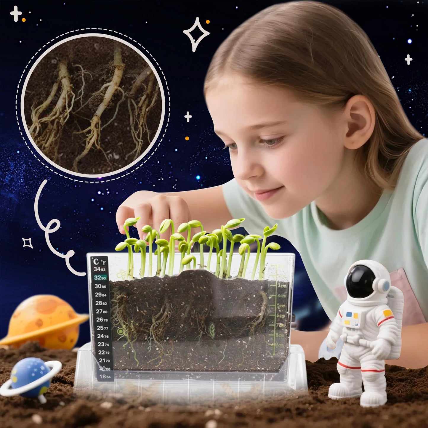 WKLOUYHE Root Viewer Kit for Kids - STEM Science Toy & Craft Growing Kits for Ages 6 7 8 9 10 Birthday Easter Gifts for Boys and Girls - Kids Gardening Set