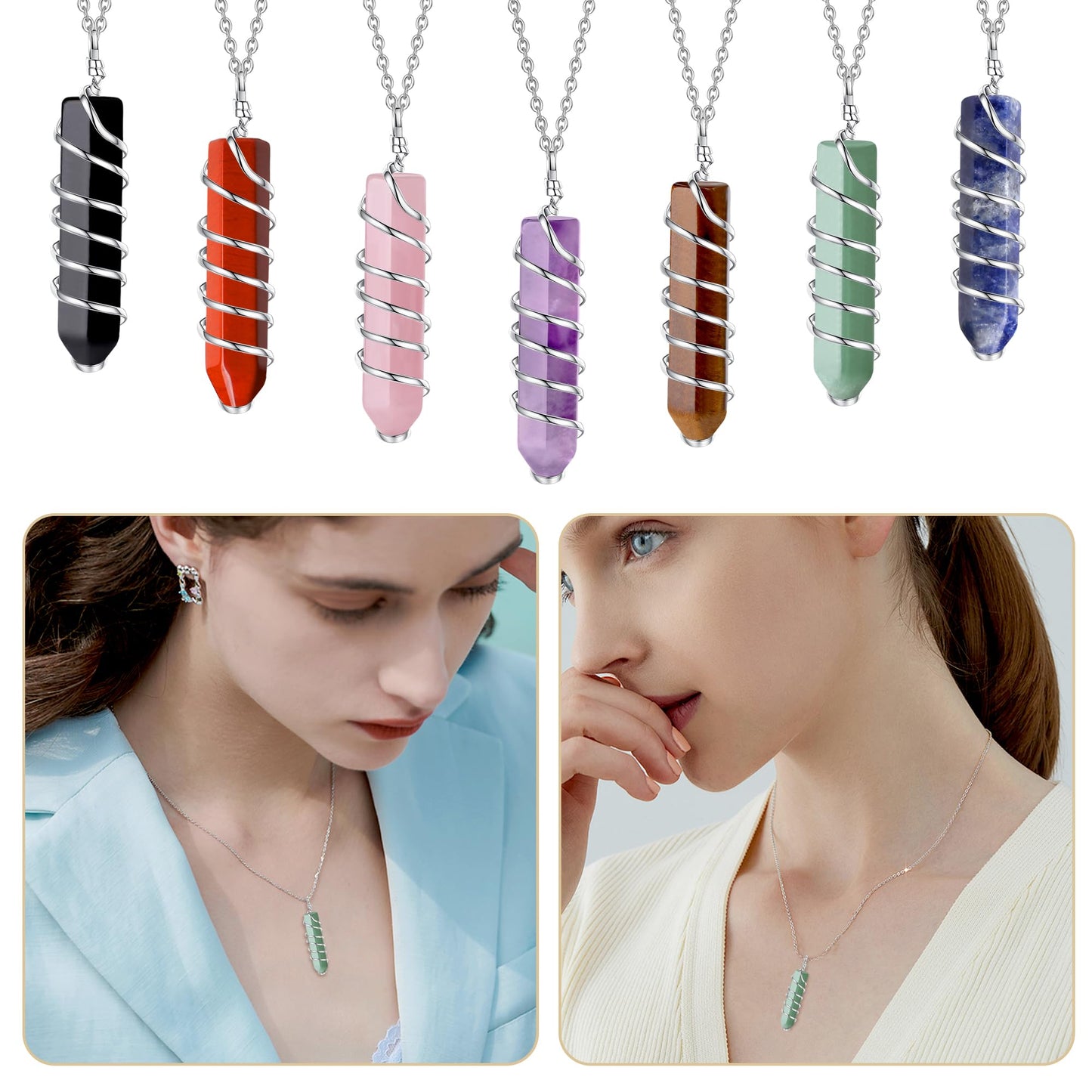 QINJIEJIE Green Aventurine 20 PCS Healing Crystals Stones Sets Wands Bulk Natural Pocket Crystal Towers Assorted Pointed Reiki Gemstones Polished Energy Meditation Chakra Gifts for Women Men