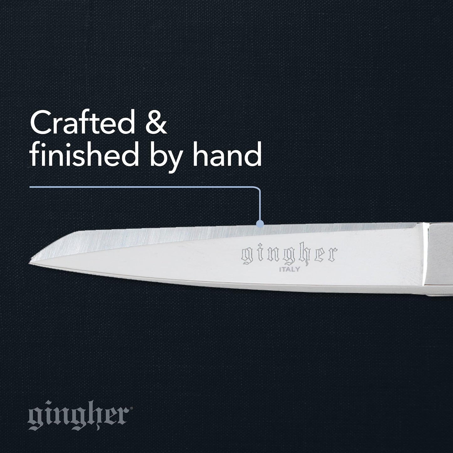 Gingher 8" Dressmaker's Fabric Scissors, Stainless Steel Shears, Sharp Knife Edge Steel Sewing Shears with Protective Sheath for Fabric Cutting and Tailoring, Chrome Plated Nickel Finish