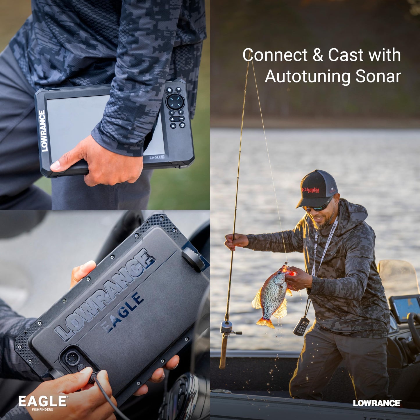 Lowrance Eagle 7 FishFinder/Chartplotter with SplitShot HD Transducer and Preloaded C-MAP Inland Charts, 7-inch IPS Screen, Black, 000-16114-001