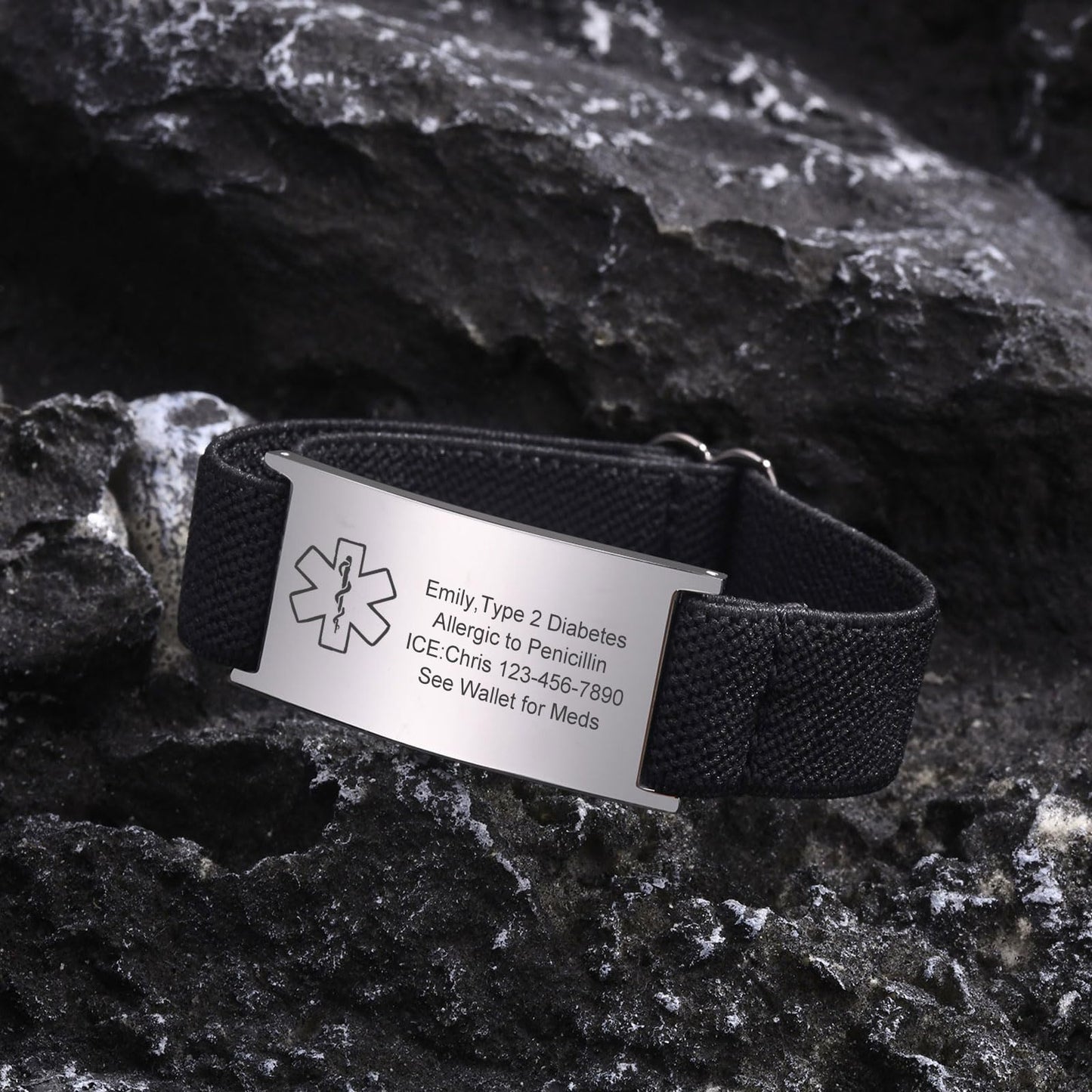 VNOX Medical Alert Id Bracelet for Men Women, Custom Engraving Medical Alert Bracelets for Women Men Patients Stainless Steel Emergency Bracelets Wristband