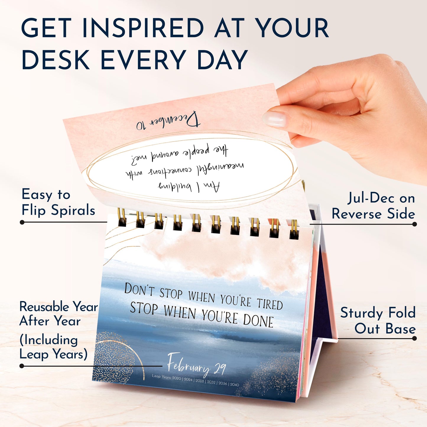 Motivational Daily Flip Calendar with 366 Inspirational Quotes – Inspirational Gifts for Women, Perpetual Desk Calendar, Office Decor for Women, Daily Affirmations, Motivational Desk Decor