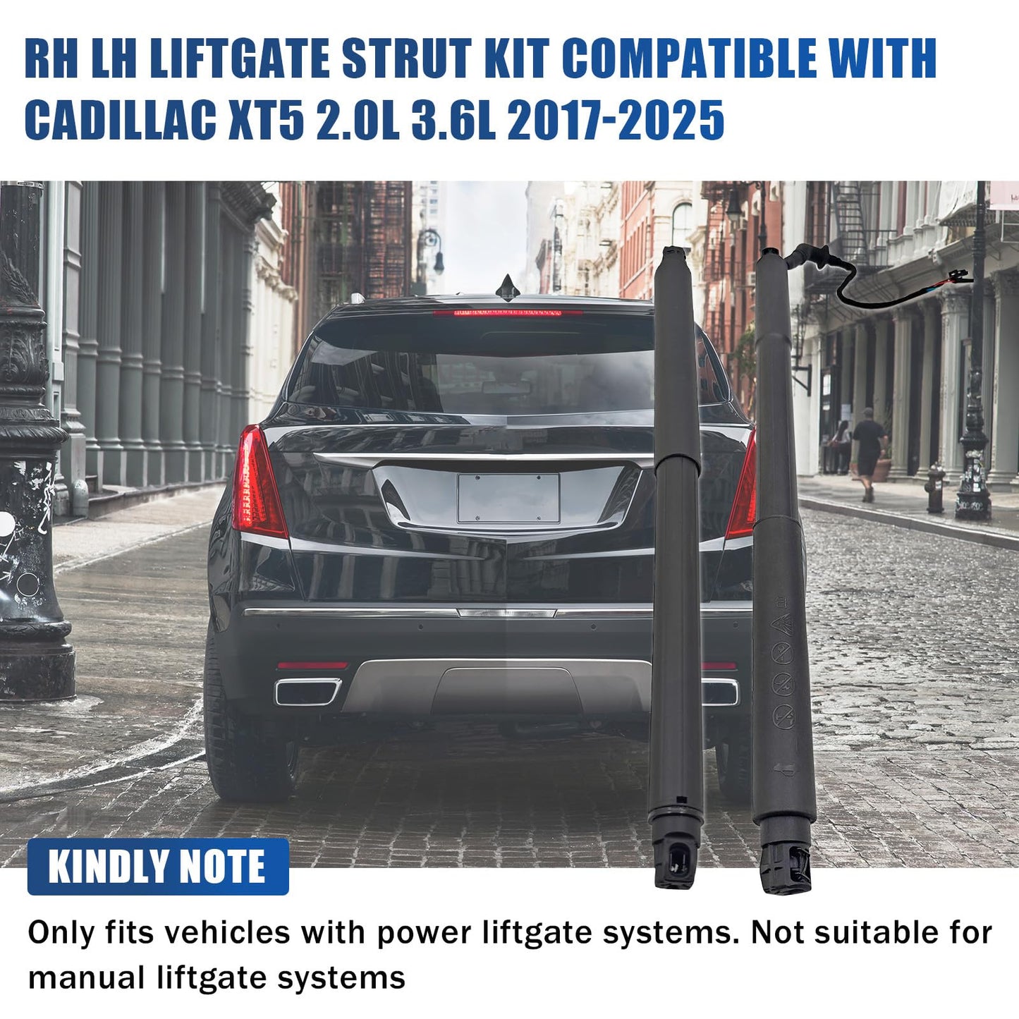 Rear Liftgate Lift Support Set Compatible with Cadillac XT5 2.0L 3.6L 2017-2025 Passenger & Driver Side Tailgate Strut replace for 84452522 23508434 23508432 84096324