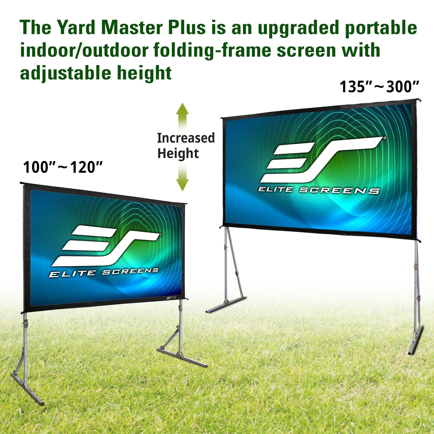 Elite Screens Yard Master Plus, 135-INCH 16:9 Height Setting Adjustable Portable Projector Screen, 4K HD Outdoor Indoor Movie Theater Front Projection, US Based Company 2-YEAR WARRANTY, OMS135H2PLUS