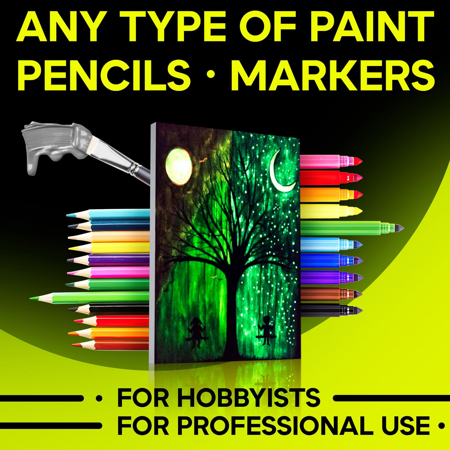 Acmelight Glow in the Dark Canvas Boards – 2 Pack of 10×14″ Painting Panels – Neon-Ready Art Canvases for Acrylic, Oil & Glow Paints – Art Supplies for Artists, Kids & Students