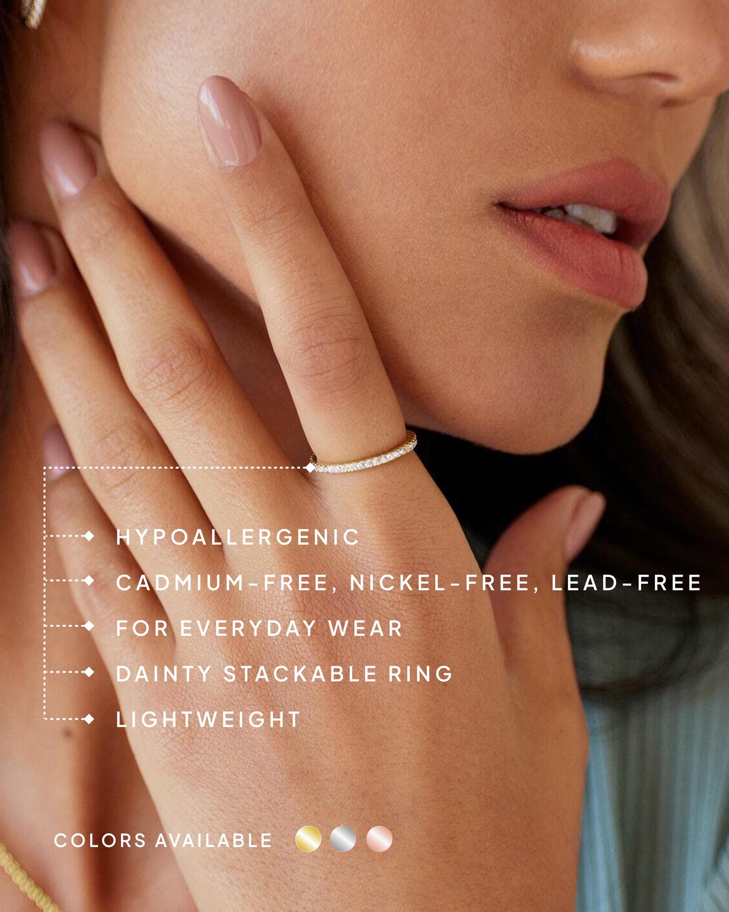 PAVOI Rhodium Plated 925 Sterling Silver Rings for Women | 2-Set Stackable Cubic Zirconia Rings Pack | Pair of Thin Bands for Stacking | Simulated Diamond Eternity Wedding Bands | Size 7