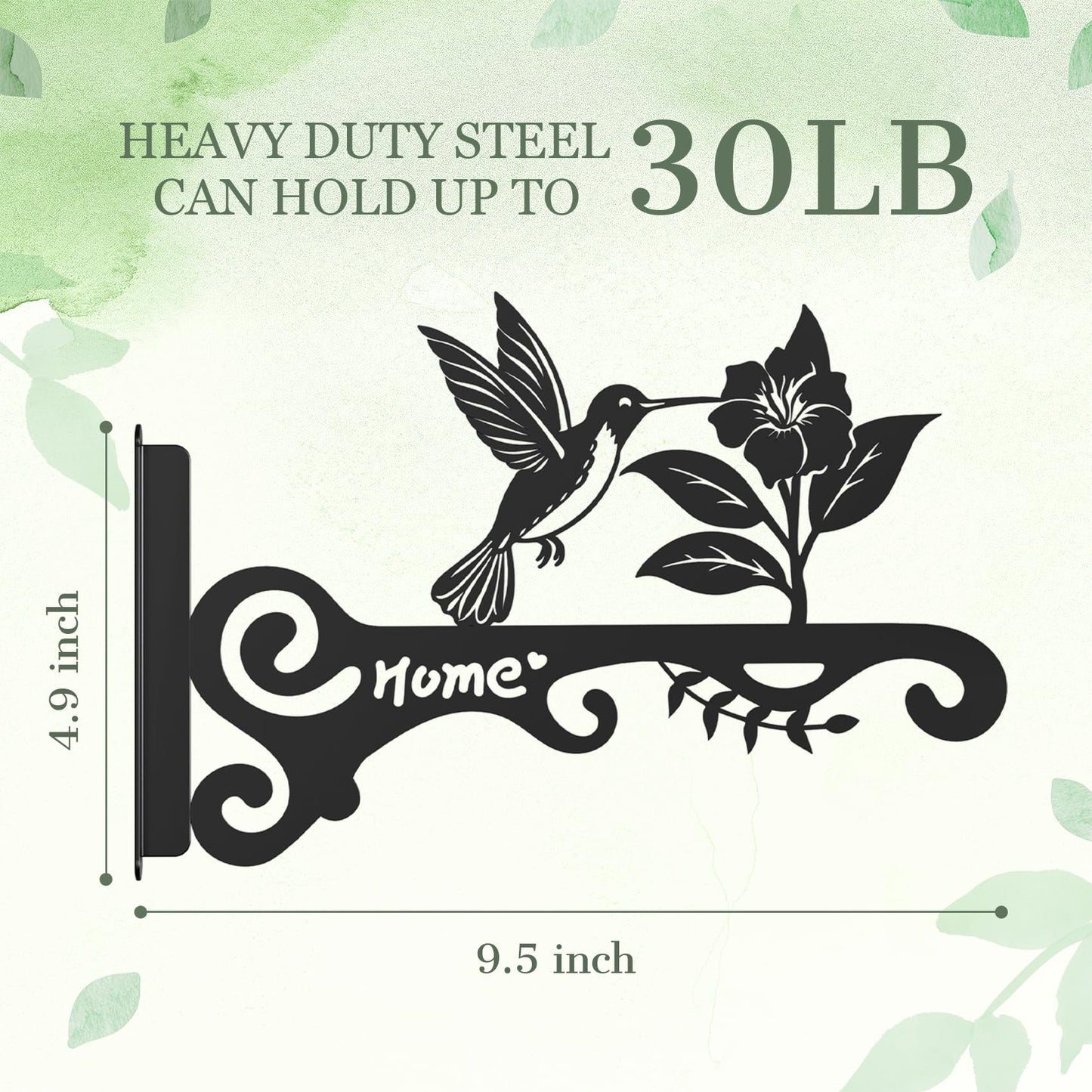 BBTFAA Metal Plant Hooks (2-Pack) - Decorative Wall Hangers with Bird Design for Indoor & Outdoor Use - Hanging Brackets for Plants, Flower Baskets, Bird Feeders, Lanterns - Patio, Garden, Home Decor