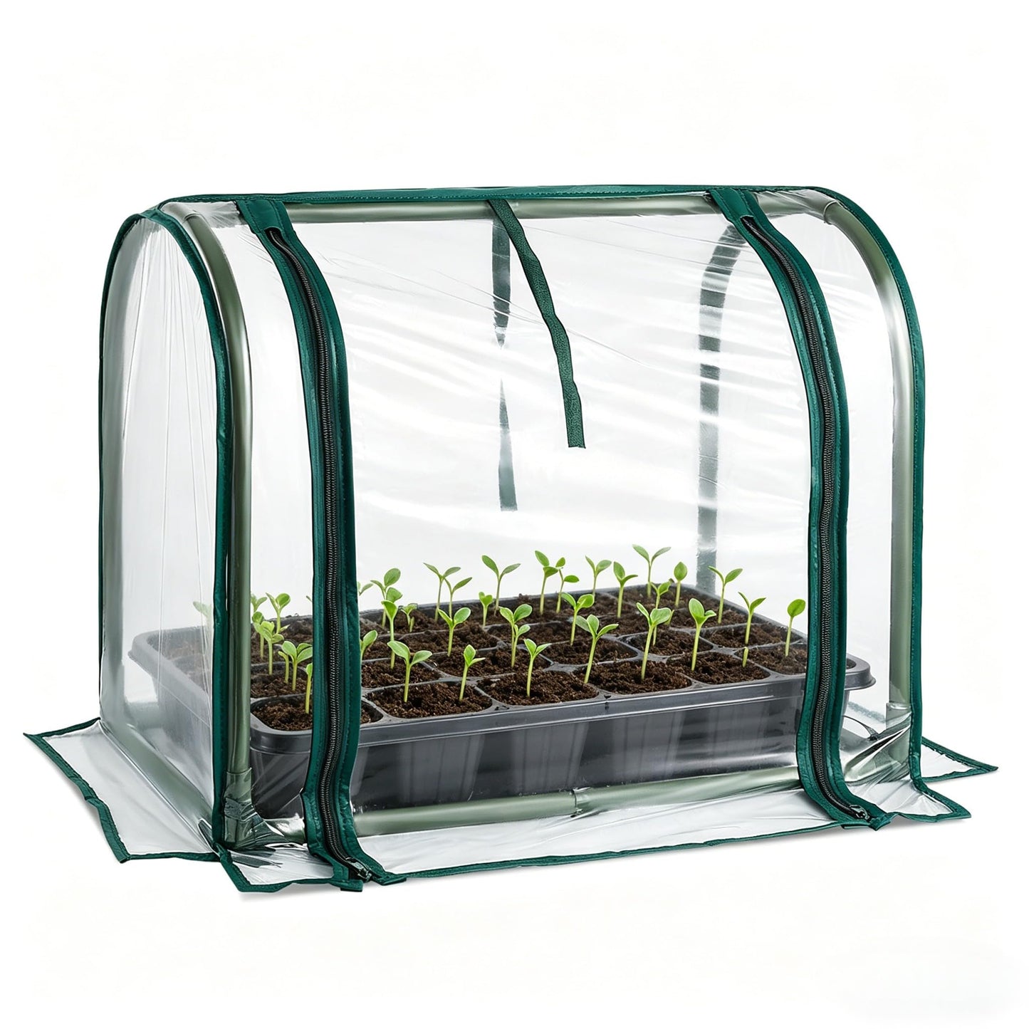 Mini Indoor Greenhouse Tabletop Garden Nursery Plant Cover Tent Humidity Domes for Home Gardening Germination and Seedling Propagation - 23x12x16.5 Inches
