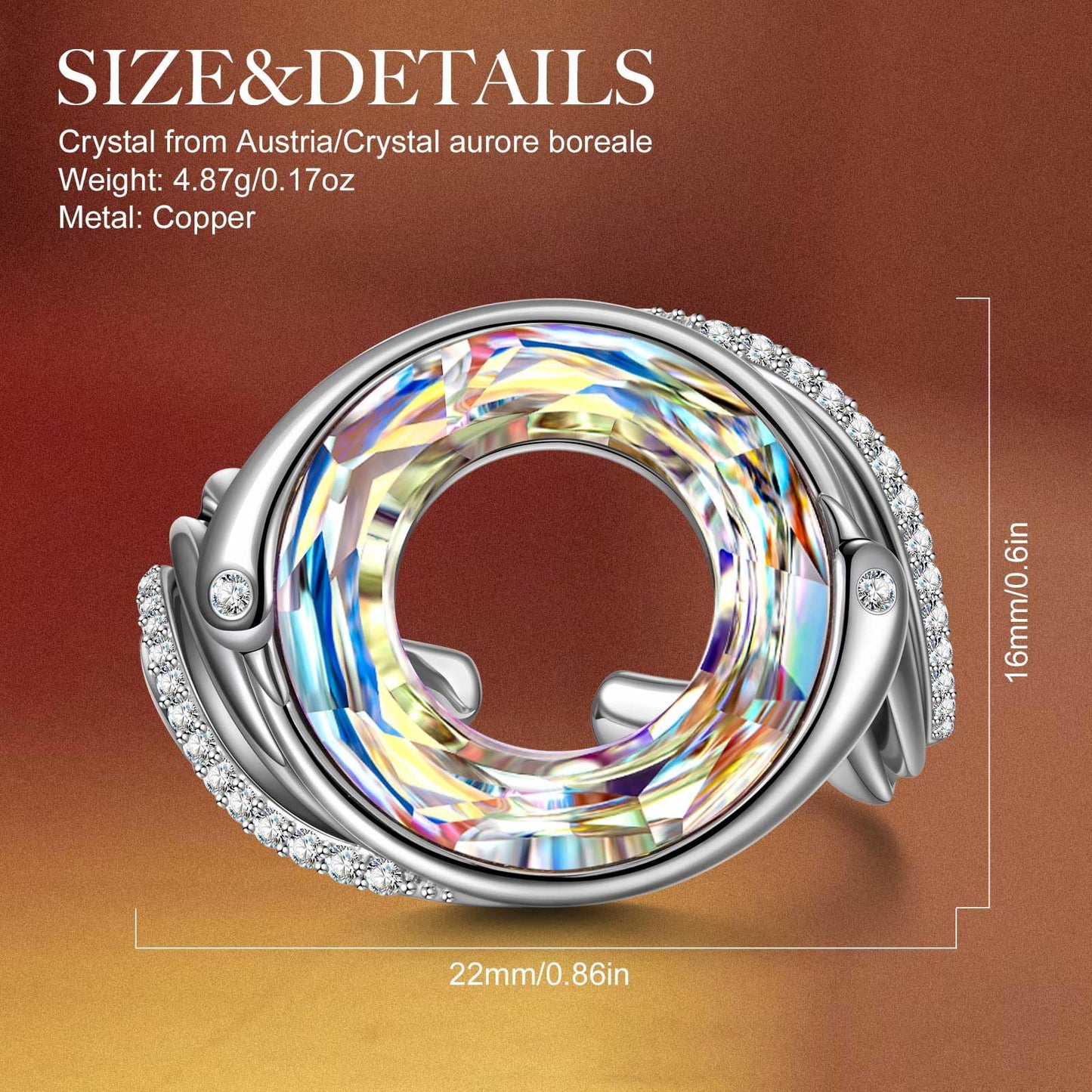 Kate Lynn Phoenix Rings for Women Adjustable Cocktail Ring Crystal Jewelry, Birthday Gifts for Women Christmas Mothers Day Gifts for Mom Wife Grandma Unique Lady Gift
