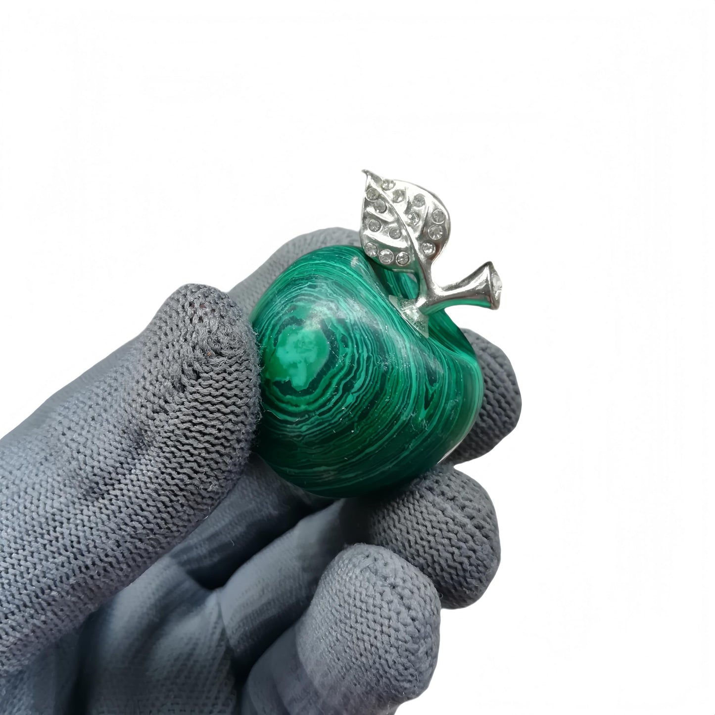 Sunshcat Synthetic Malachite 1.18 Inchs Apple Crystal and Healing Stone Statues,Room Decoration Christmas Decorations Thanksgiving Gifts Office Gifts Collectibles