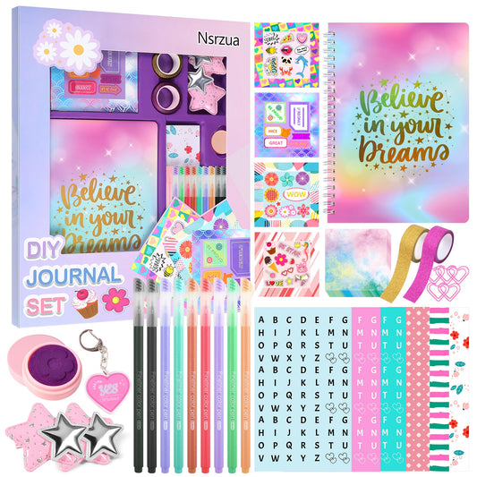 Gifts for 8 9 10 11 12 13 14 Year Old Girl - DIY Journal Kit for Girls,Toys for Ages 8-14 Girls and Birthday Gifts for Girl,Fun, Cute Art & Crafts Kits,Scrapbook & Diary Supplies Toy Set