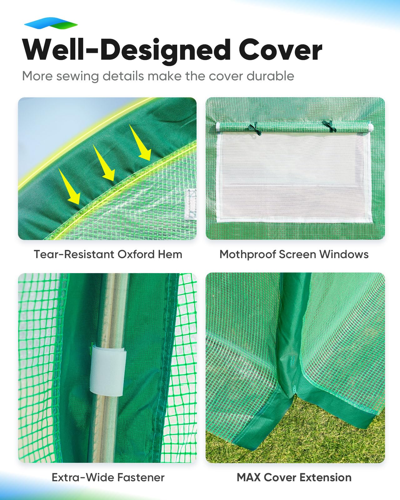 Quictent 20x10x6.6 FT Premium Greenhouse for Outdoors with 2 Door Frames, Reinforced Top Structure & Cover, Large Heavy Duty Walk-in Tunnel Hoop Green House for Garden Backyard Flower Winter, Green