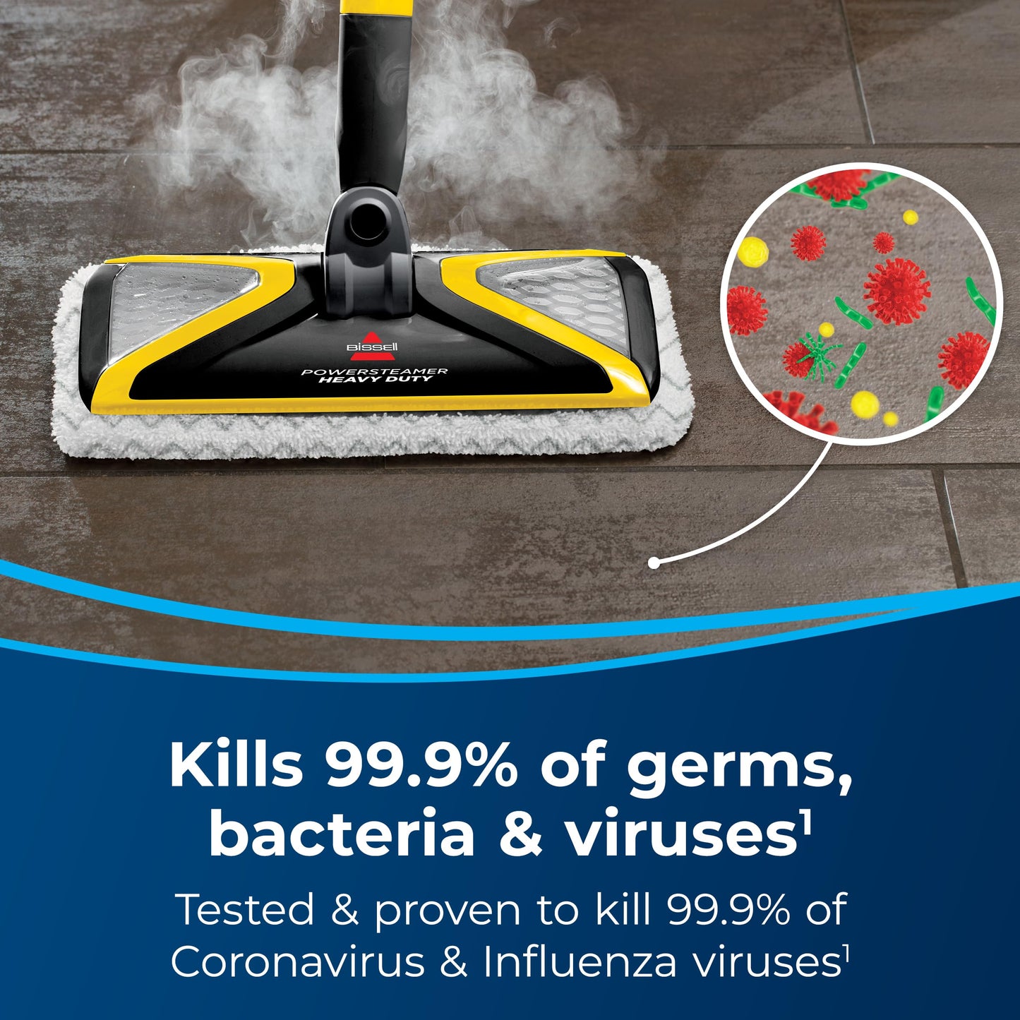 BISSELL PowerSteamer Heavy Duty 3-in-1 Steam Mop and Handheld SteamShot for Indoor & Outdoor, use for Garage, Workshop, Auto, Boat, Recreational Vehicles, Windows,Outdoor Furniture and Decks, 2865A