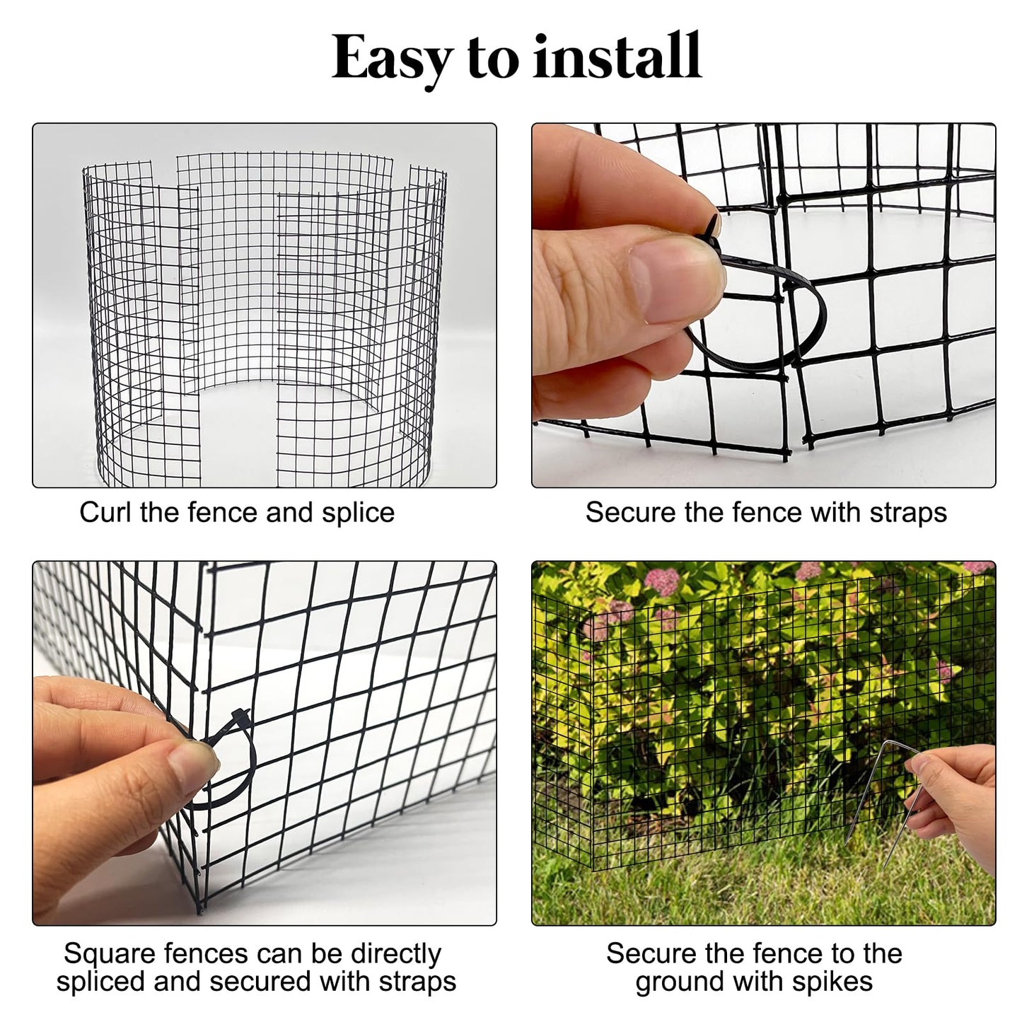 15 Pcs Large Wire Plant Protector from Animals, 5 Pack 24" H X 12" Dia Metal Plant Cage Chicken Wire Cloche with Ground Stakes and Nylon Tie to Keep Animals Out, Garden Protection Bunny Barricade