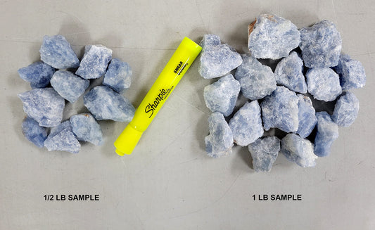 MINERALUNIVERSE 1/2 LB Blue Calcite Rough Stones - Bulk Blue Calcite Crystal - Raw Natural Stones & Crystals - Fountain Rocks for Tumbling, Polishing, Wire Wrapping, Reiki, Chakra Crystal Healing