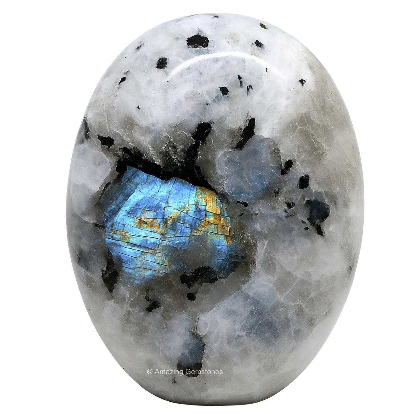Amazing Gemstone Rainbow Moonstone Crystals, Healing Stones - Extra Large Palm Stone Crystals Piedra - for Good Luck, Positive Energy, Meditation - Unique Stocking Stuffers, Birthday Gifts Women, Men