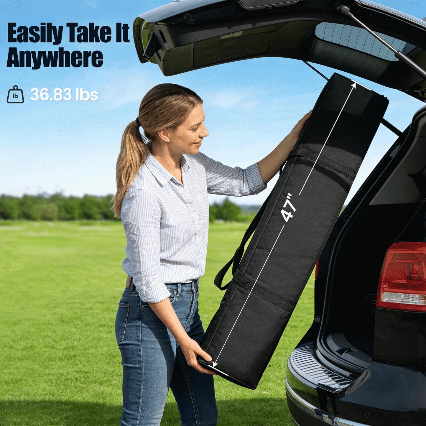10x10 Pop Up Canopy Tent,Outdoor Canopy with One Push Setup,Easy Up Canopy with 3 Adjustable Height,4 Sandbags, UPF 50+ Event Shelter Tents for Parties,Camping,Market,Patio(Blue)