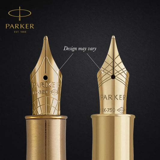 Parker Sonnet Fountain Pen Chiseled Silver with Gold Trim Solid 18k Gold Fine Nib (1931489)