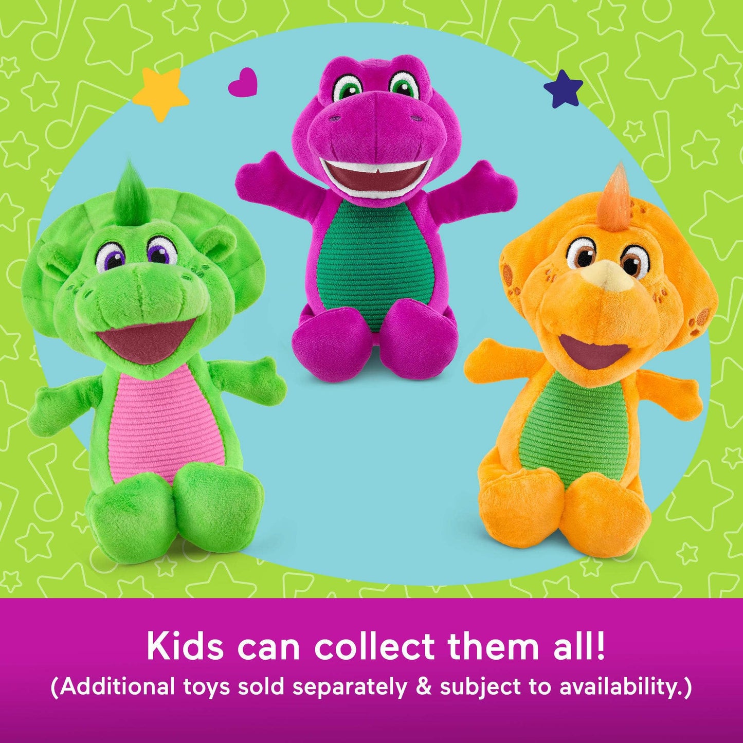 Barney’s World Toddler Toy Plush Baby Bop 8-Inch Dinosaur Character for Preschool Kids Ages 2+ Years