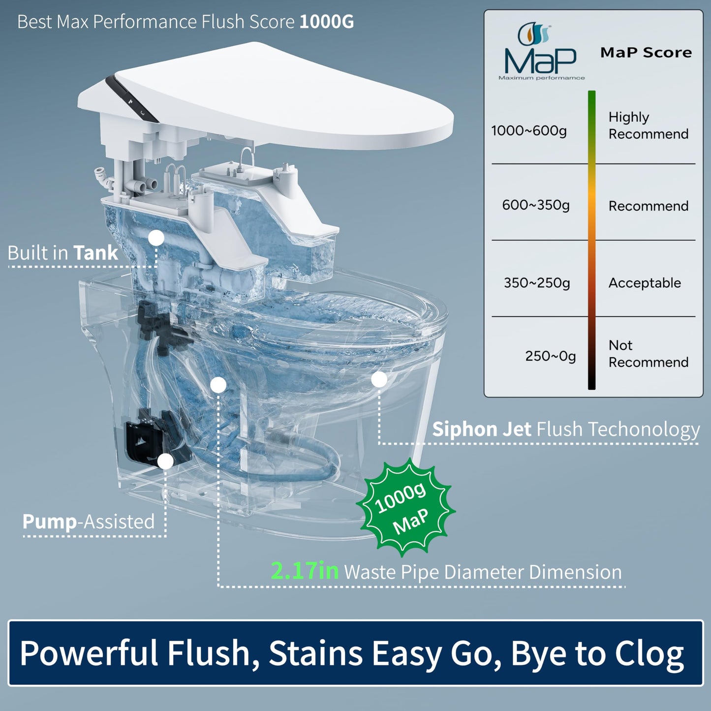 Smart Toilet with Bidet Built in,One Piece Toilets with Tank,Dual Auto Flush,Foam Dispenser,Deodorization,Foot Sensor,Blackout Flush,Heated Seat,Warm Water,Bidet Toilet for Modern Bathroom,Night Light