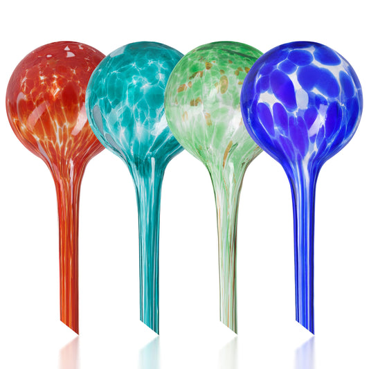 Mission Gallery Plant Watering Globes Set of 4 - Small Self Watering Globes for Indoor & Outdoor Plants - Multicolored, Automatic, Glass Watering Bulbs for Daily Use, Plant Watering Devices