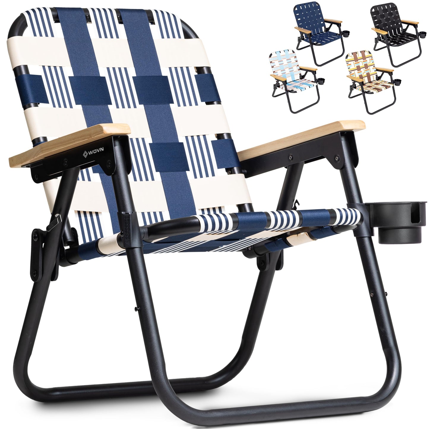GoSports Outdoors WOVN Beach Backpack Chair - Premium Folding Camping Chair - 9 Styles Available - LIDO