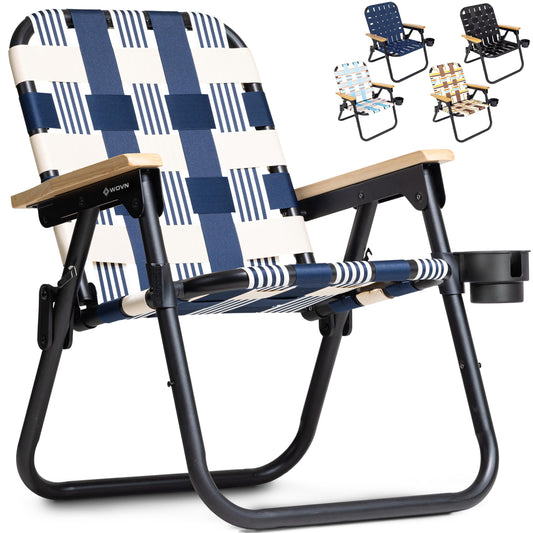 GoSports Outdoors WOVN Beach Backpack Chair - Premium Folding Camping Chair - 9 Styles Available - LIDO