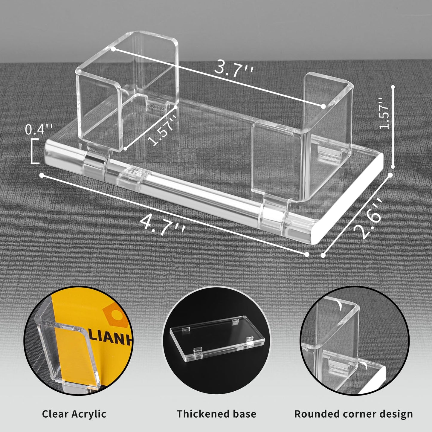 LIANHELILAI 2Pack Acrylic Business Card Holder Enlarged Holds 120 Cards for Office/Exhibition/Restaurant Desk/Counter Display Name Card Organizer Stand