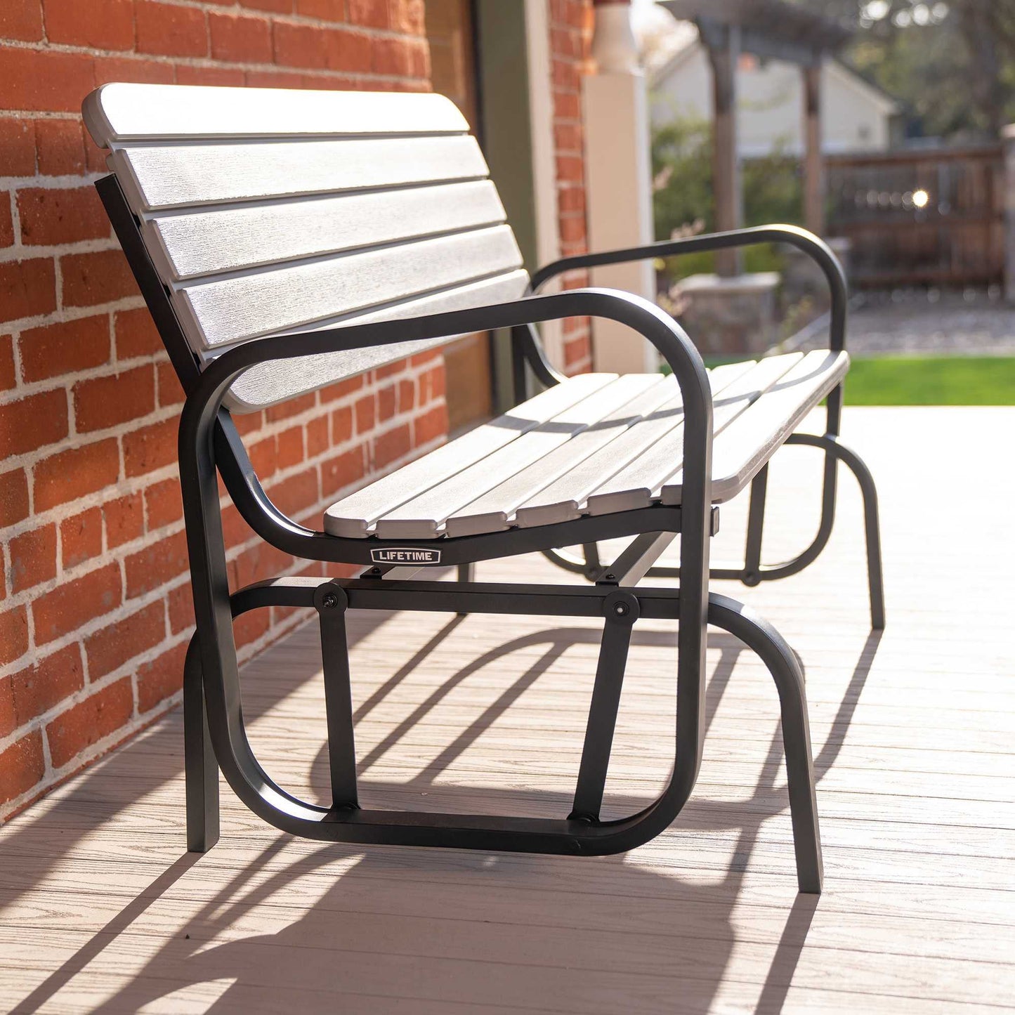 Lifetime 60361 Outdoor Swing Glider Bench, Storm Dust