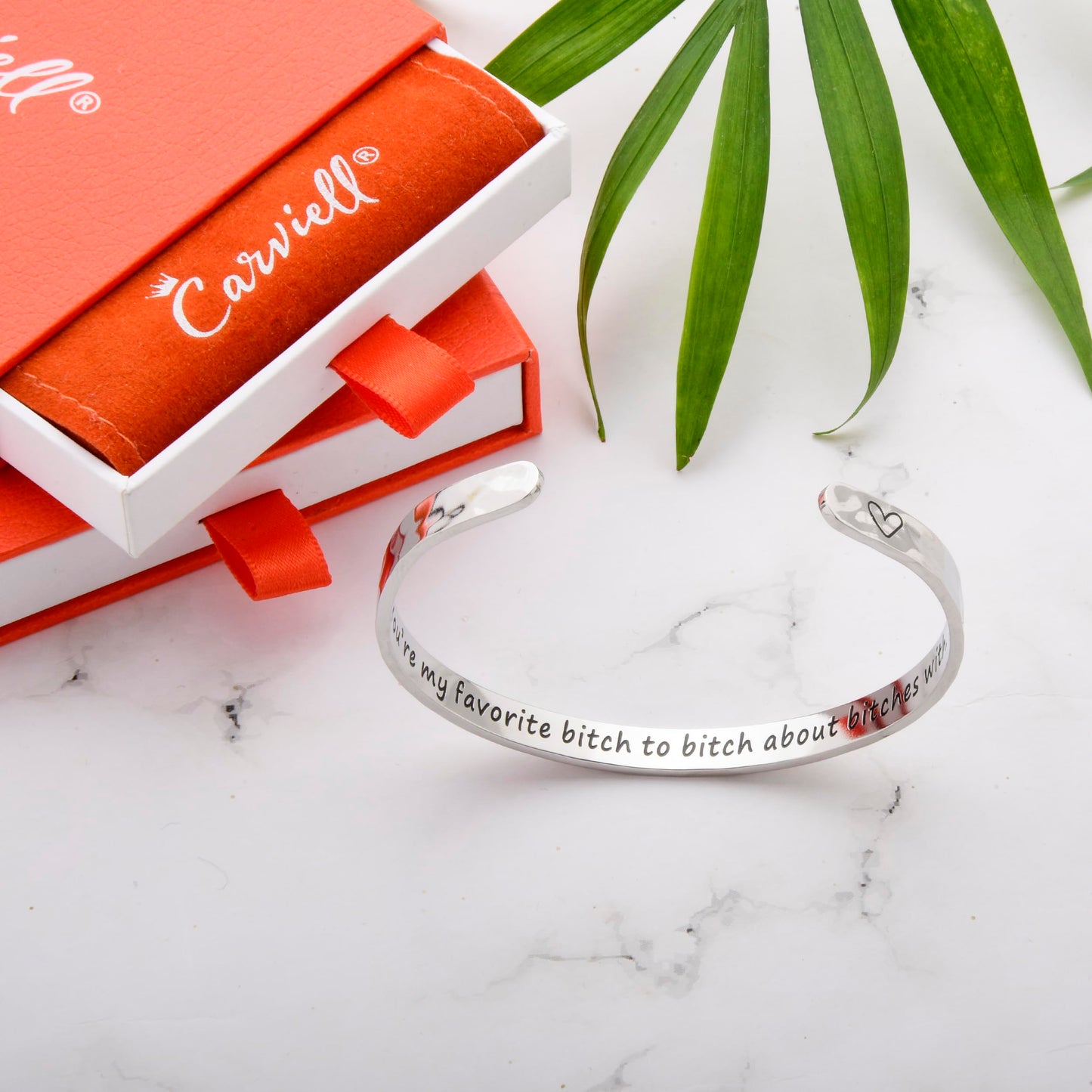 Carviell Gift for Best Friend - Women BFF Bracelet, Maid of Honor Gift, Bestie Bangle, Birthday Present for Sister, Cousin, You're my favorite b#tch