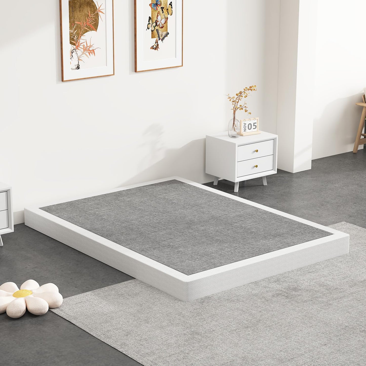 NHODIR 5 Inch Queen Box Spring-Heavy Duty 3000LBS Metal Bed Foundation, Noise-Free & Tool-Free Easy Assembly,Mattress Support Base for Queen Size Bed