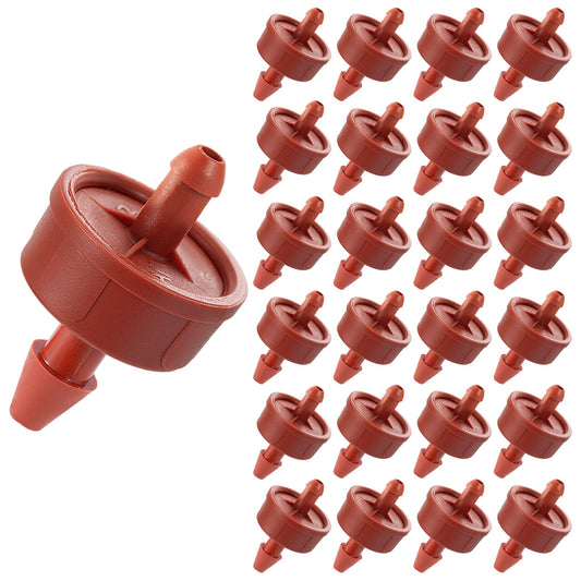 30Pcs 2GPH Pressure Compensating Irrigation Spot Drippers,Constant Flow Barb Outlet Watering Dripper Emitters Heads Parts for 1/4 Inch Watering Tubing Line for Garden Pots Plant Irrigation Systems