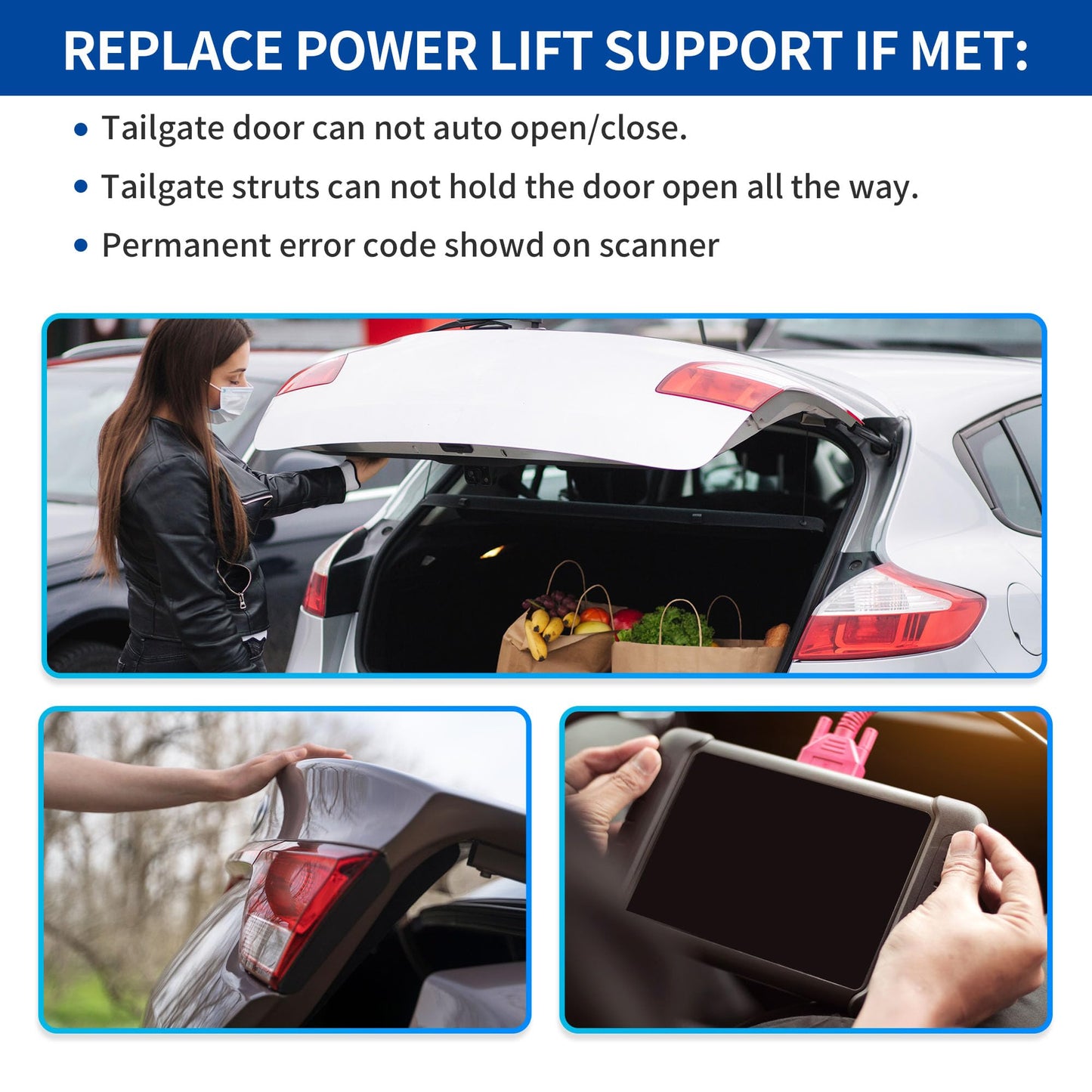 X AUTOHAUX Rear Left Right Tailgate Power Lift Support for Kia Sorento 2016-2020 Liftgate Power Hatch Shock Strut No.81770C5100/615103 Electric Trunk Power Liftgate 1 Pair