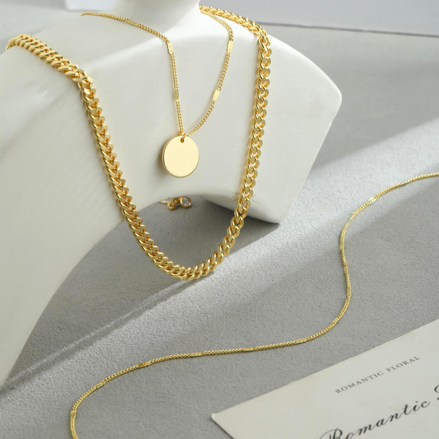 JECOMY 14K Gold Plated Layering Necklaces For Women Gold Necklace Set, Cuban Link, Snake Chain, Paperclip Layered Chains, Twisted Rope and Twisted Chain, Trendy Layering Necklace