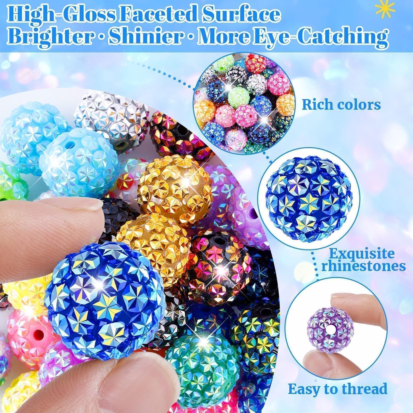 Wurosi 240 Pcs Focal Beads for Pens, Included 40 Pcs 20 mm Acrylic Beads 200 Pcs 8mm Spacer Bead, Chunky Pen Beads for Beadable Pens Bracelets Keychain Crafts