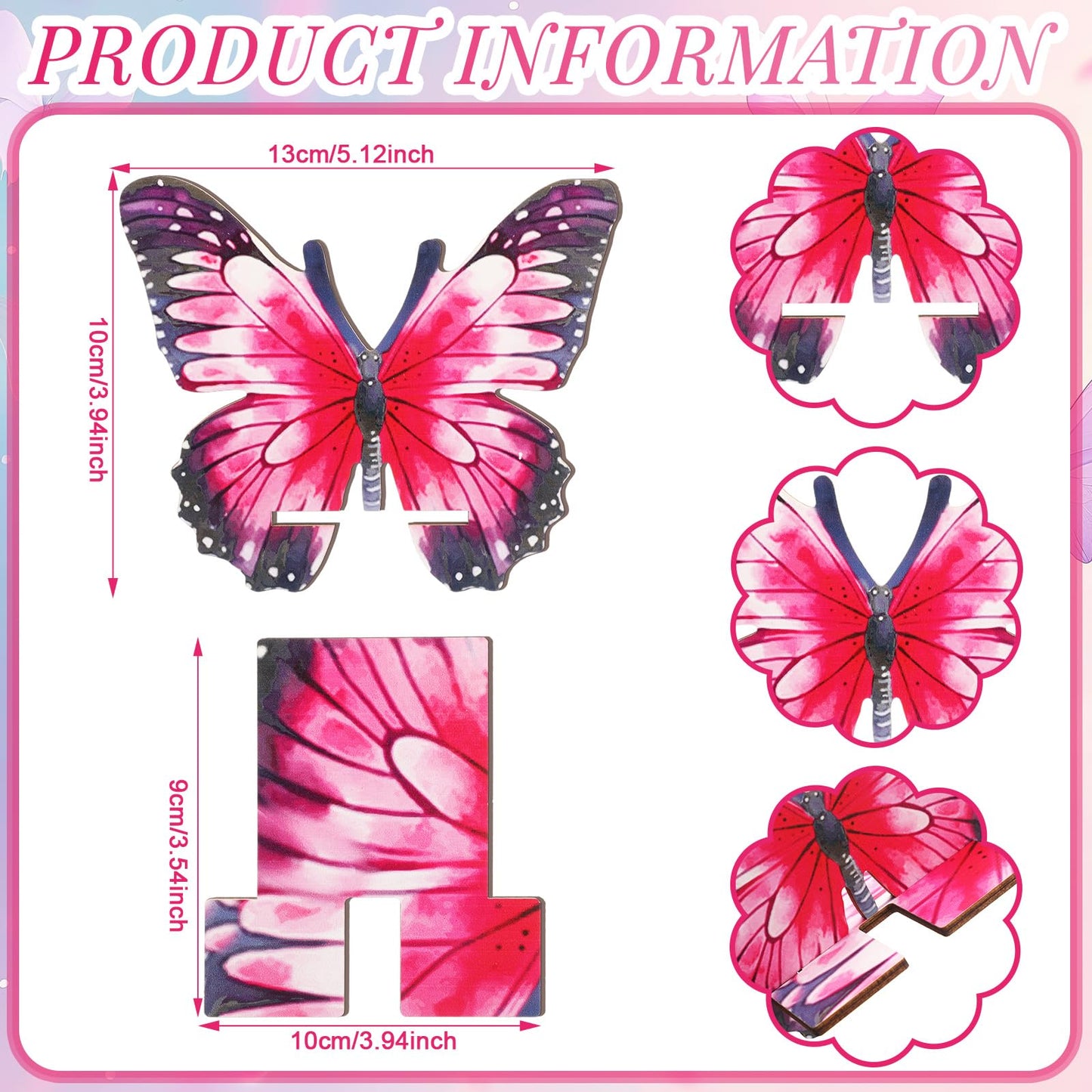 Konohan 12 Pack Wooden Butterfly Cell Phone Stands, Bulk Employee Appreciation & Spring Thank You Gifts, Decorative Desk Phone & Tablet Holders with Charging Hole, for Office, Team, Coworkers, Staff