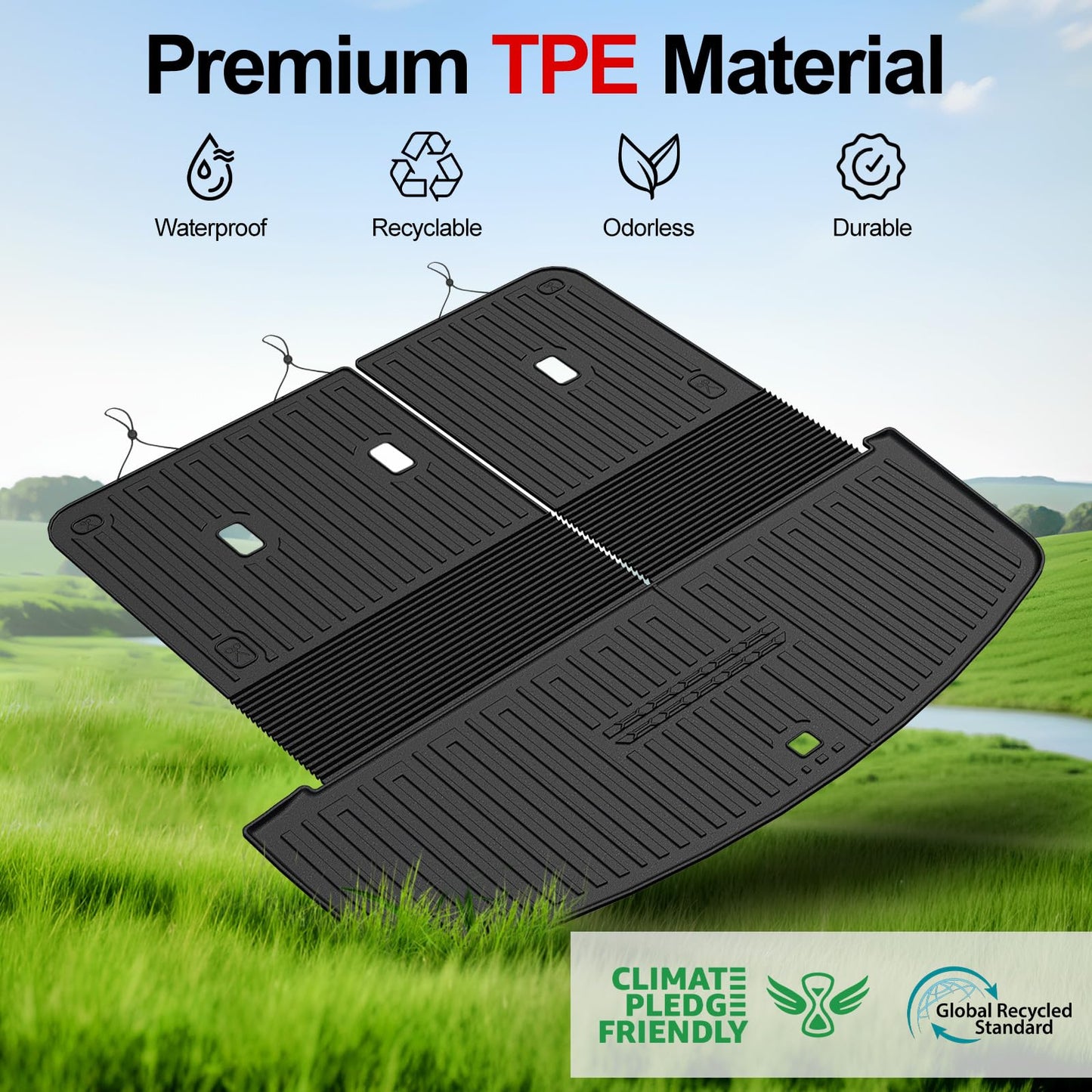 HOUCLEMIC Floor Mats for 2020-2025 Hyundai Palisade 7/8 Passenger, Trunk Mat with Seat Back Cover and Lower Cargo Mat All Weather Interior Protector for 2025 Hyundai Palisade Accessories
