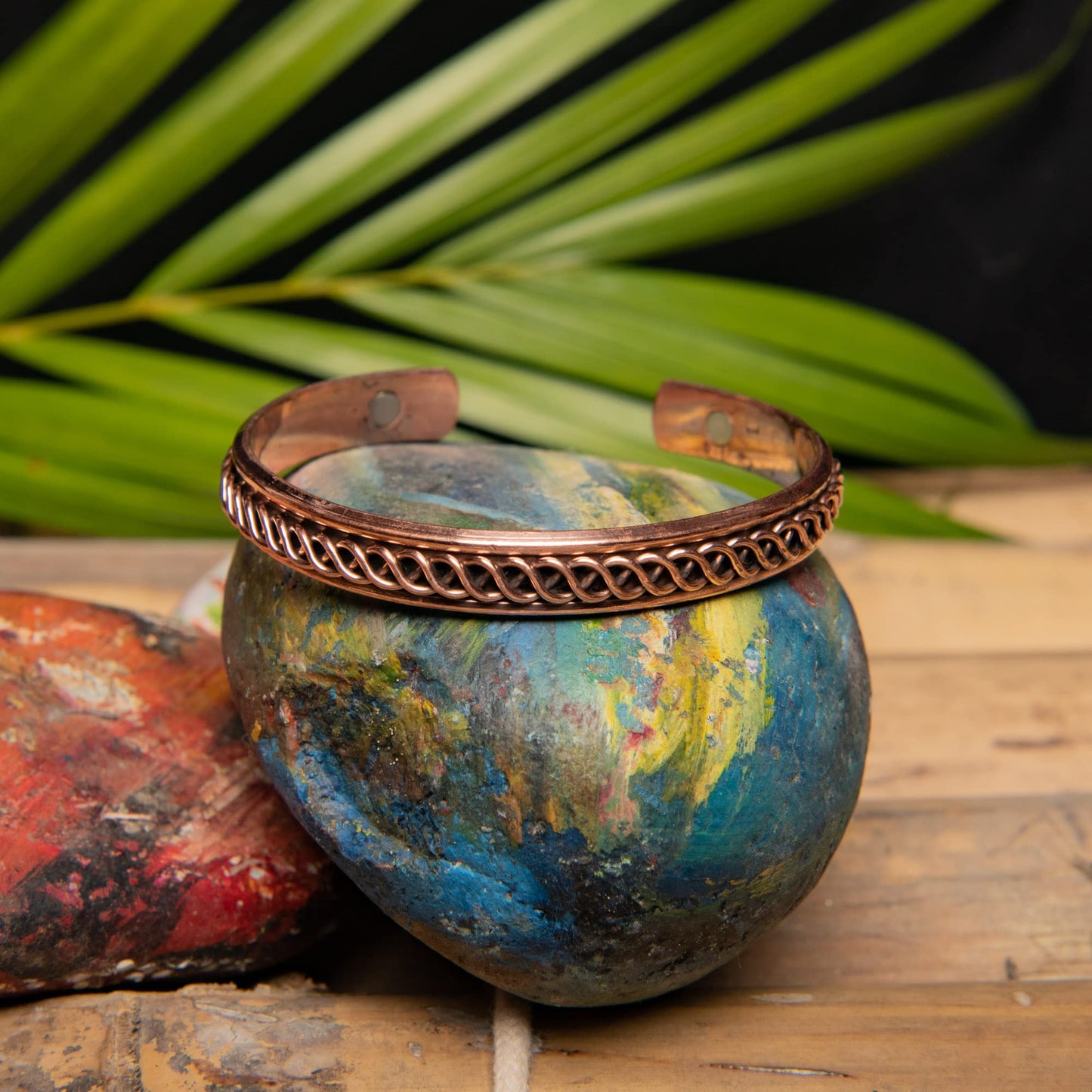 Wonder Care Copper Bracelet for Men & Women | Solid and High Gauge Pure Copper Bracelet | Copper Jewelry Cuff kada Adjustable | Best Rakhi Gift for Brother | Copper Band with Velvet Case and Gift Box