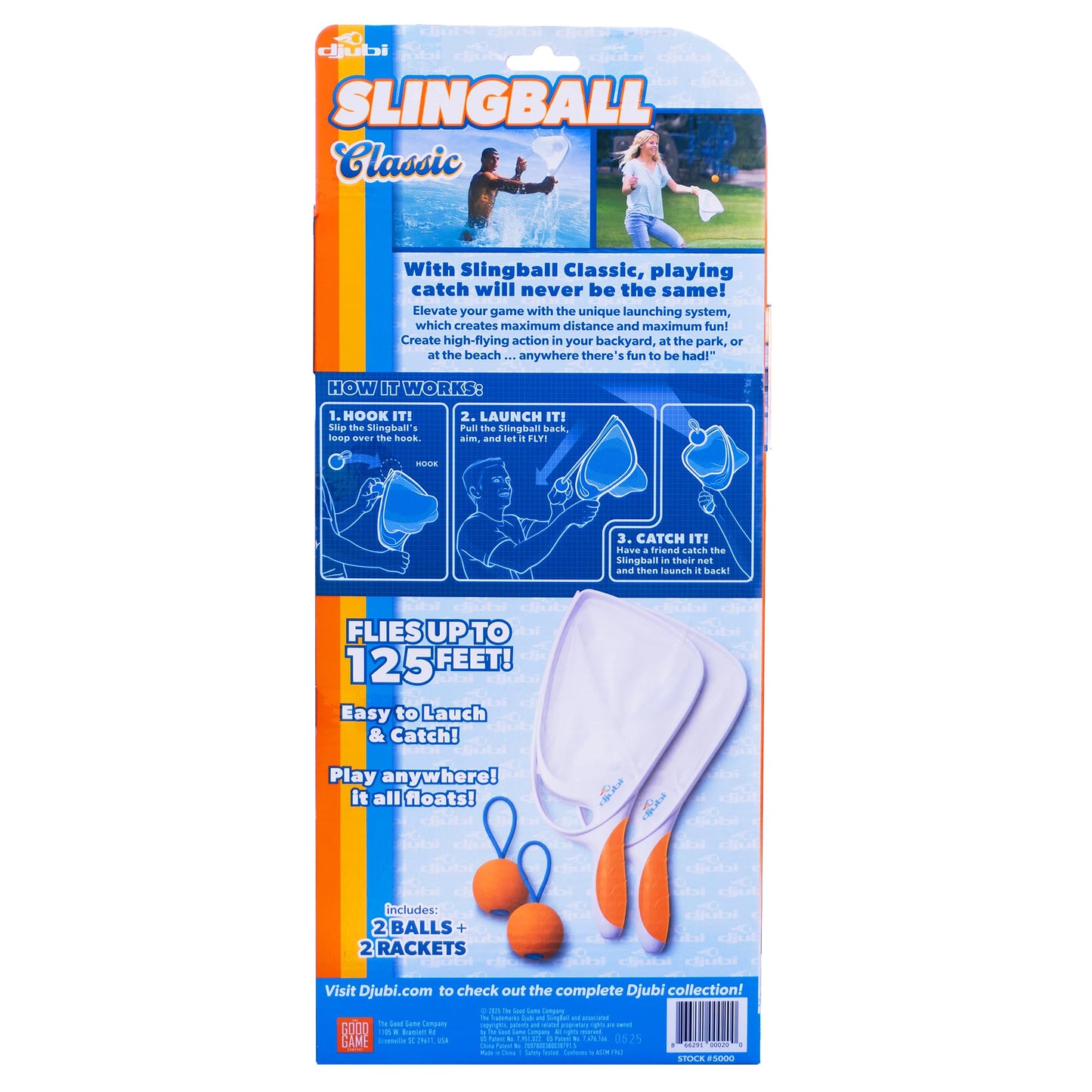 Djubi Slingball, Best Gifts for Kids and Teens All Ages 8 & Up - Slingshot Outdoor Beach, Lawn, & Tailgating Family Game - Toys Gifts for 8 9 10 11 12 13 Year Old Boys - Classic