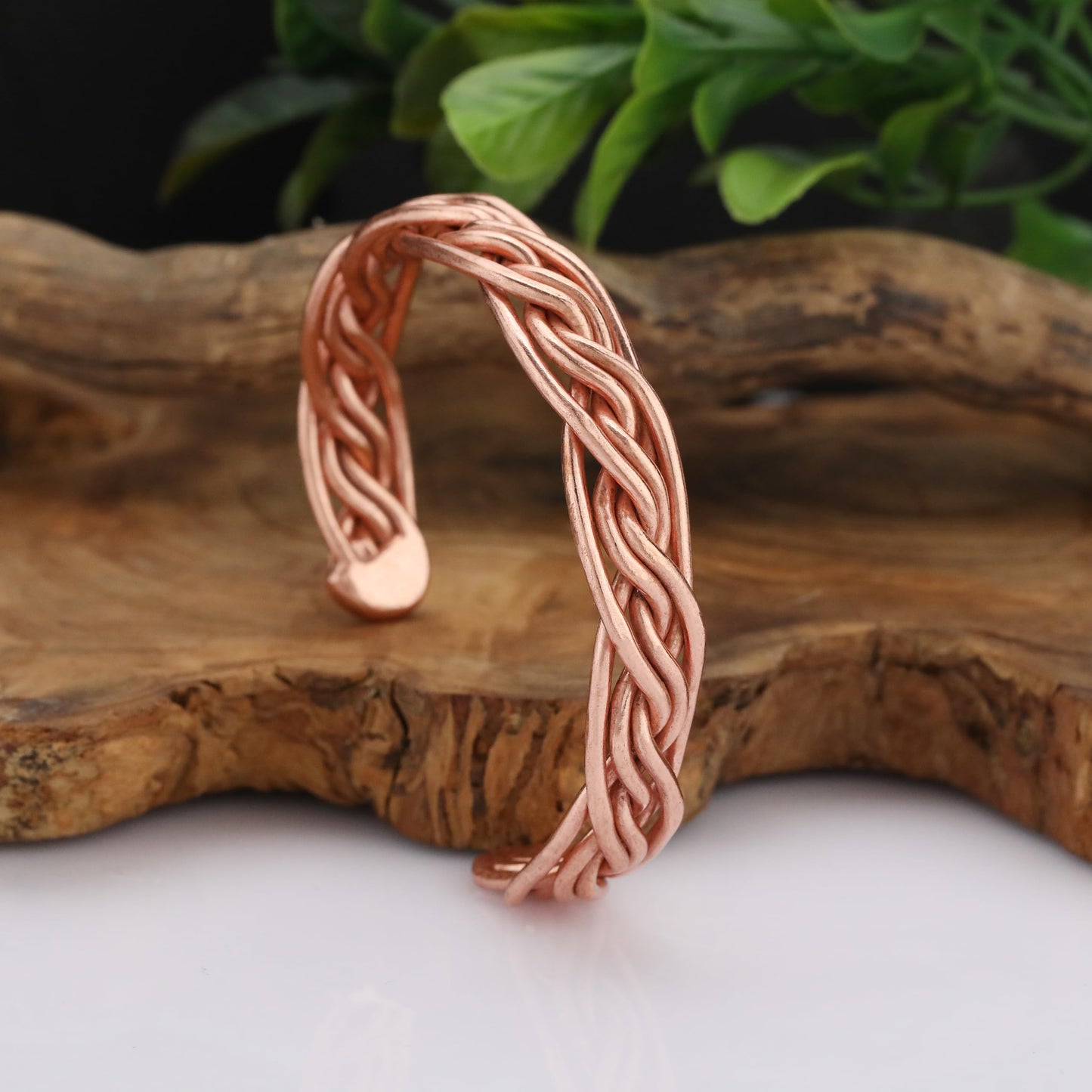 tunarts Handmade Elegant Copper Bracelet for Women and Men-Pure Copper Bracelet for Pain Relief-Adjustable,Thickest,Twisted Copper Wire Bracelet (red intricate)
