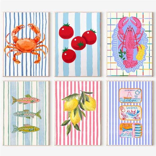 6 Packs Vintage Fruit Paint by Numbers Kit for Adults Beginners,Boho Kitchen Adult Paint by Number Kits on Canvas,DIY Acrylic Watercolor Oil Paint by Number for Adults for Kitchen Decor 7.8x11.8inch