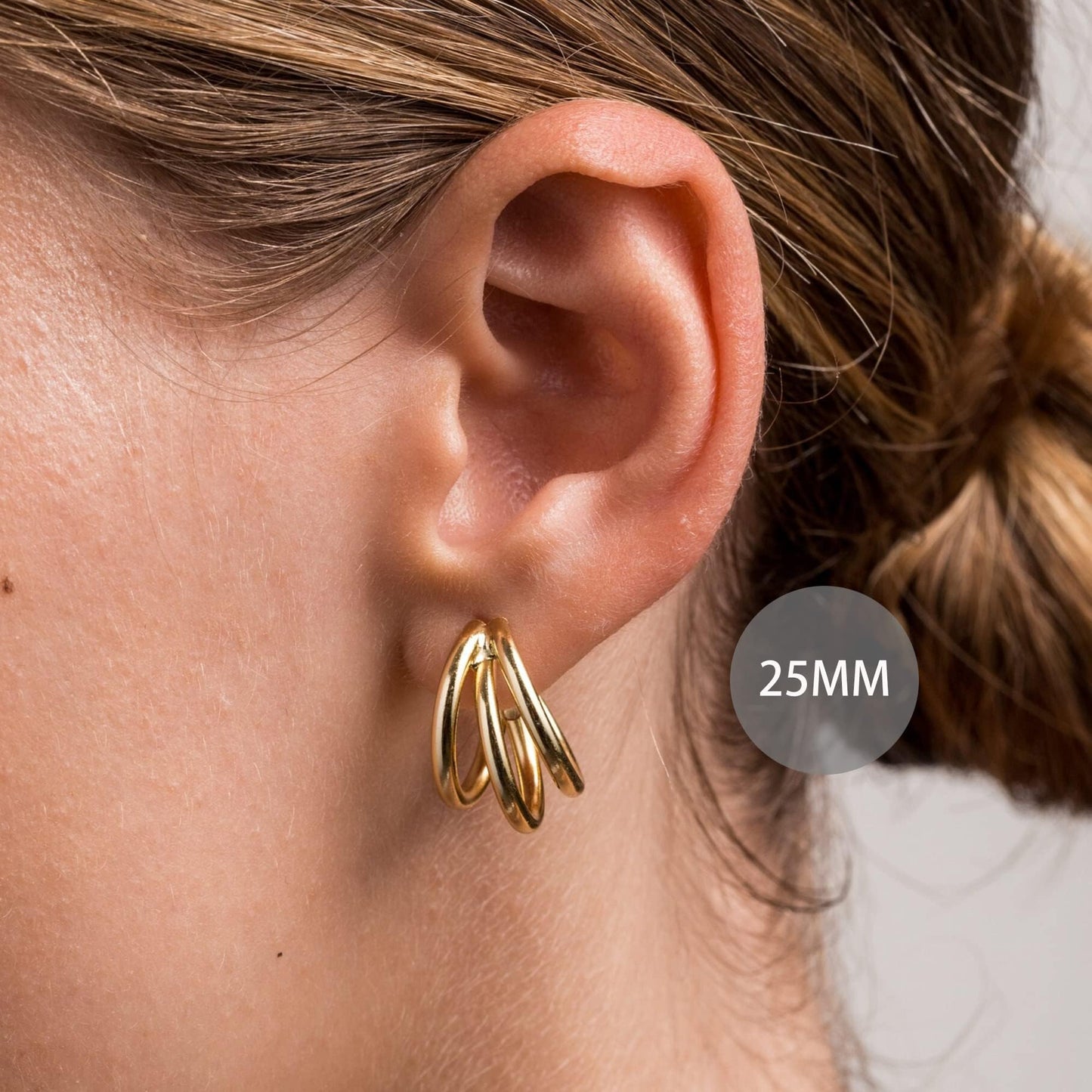 Necocy Twist Small Hoop Earrings for Women, 14k Gold Plated Twisted Hoop Earrings Chunky Gold Thick Small Twist Dainty Jewelry Gifts for Women