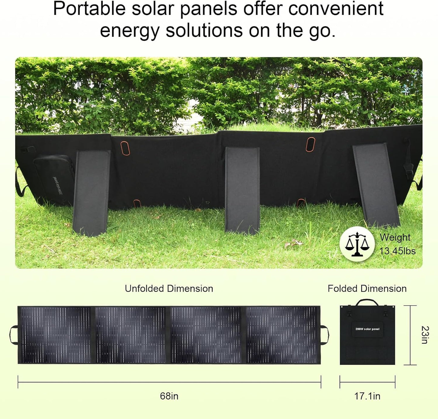 Greenery SolarPlay 400 Watt Portable Solar Panel 18V, Foldable Solar Panel Design (27.5lbs), 23.4% High-Efficiency Monocrystalline for Power Station, Foldable & Durable, for RV, Camping, Home Backup