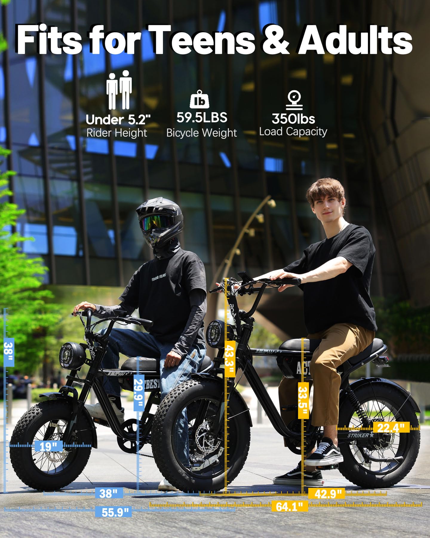 ACTBEST 16"/20"/26" Fat Tire Electric Bike for Adults/Teens, 1200W/1500W Peak Motor, 25MPH/28MPH & 55-75 Miles Long Range, Full Suspension All-Terrain eBike for Mountain,Snow,Sand,G