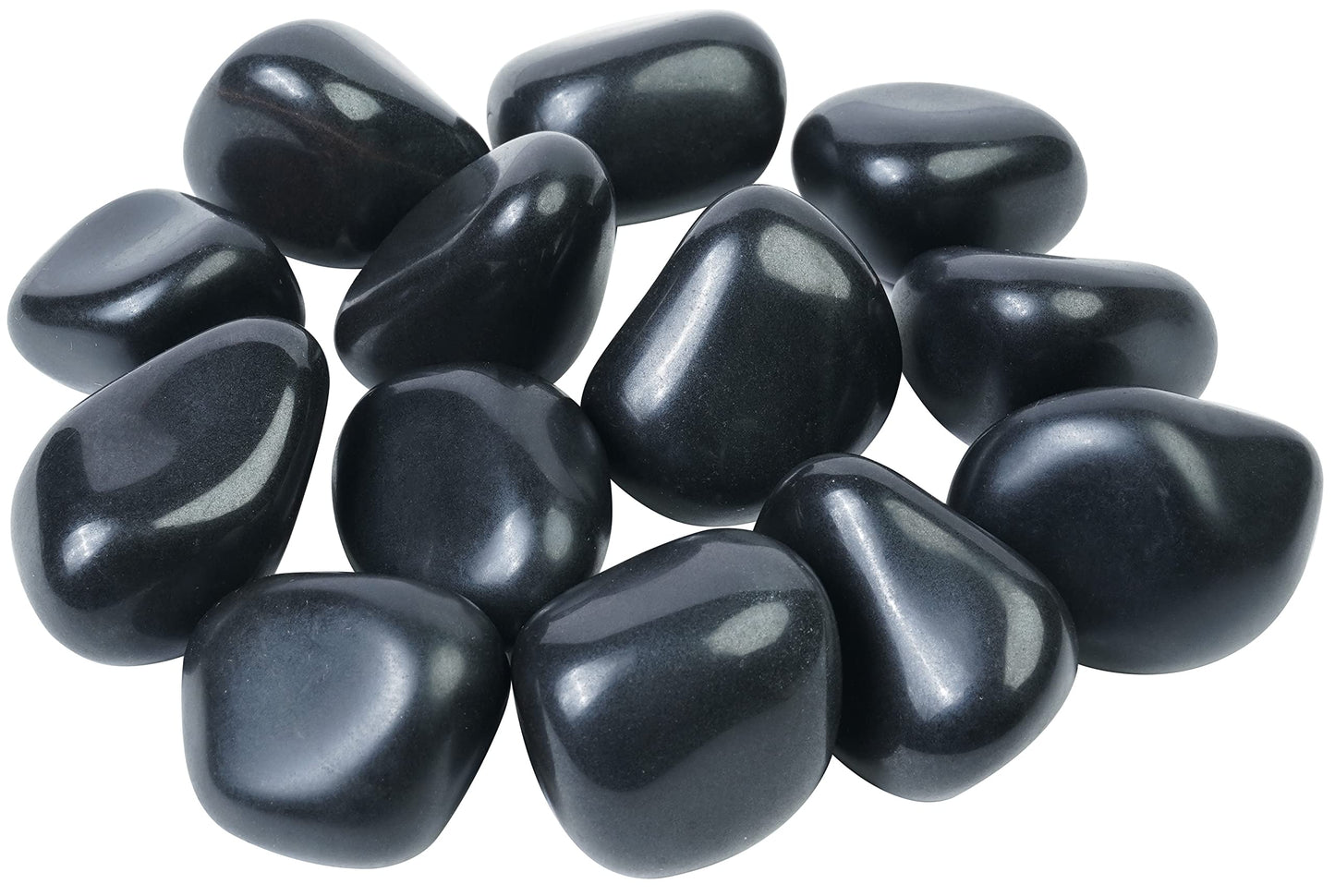 "800+ Carat, 13 Pcs Black Agate Tumbled Stones and Crystals Set for Chakra Reiki Healing Mediation Crystals Polished Stones Gemstones and Crystals Tumble for Gift Home Decor Size: 20-25mm by Crocon"