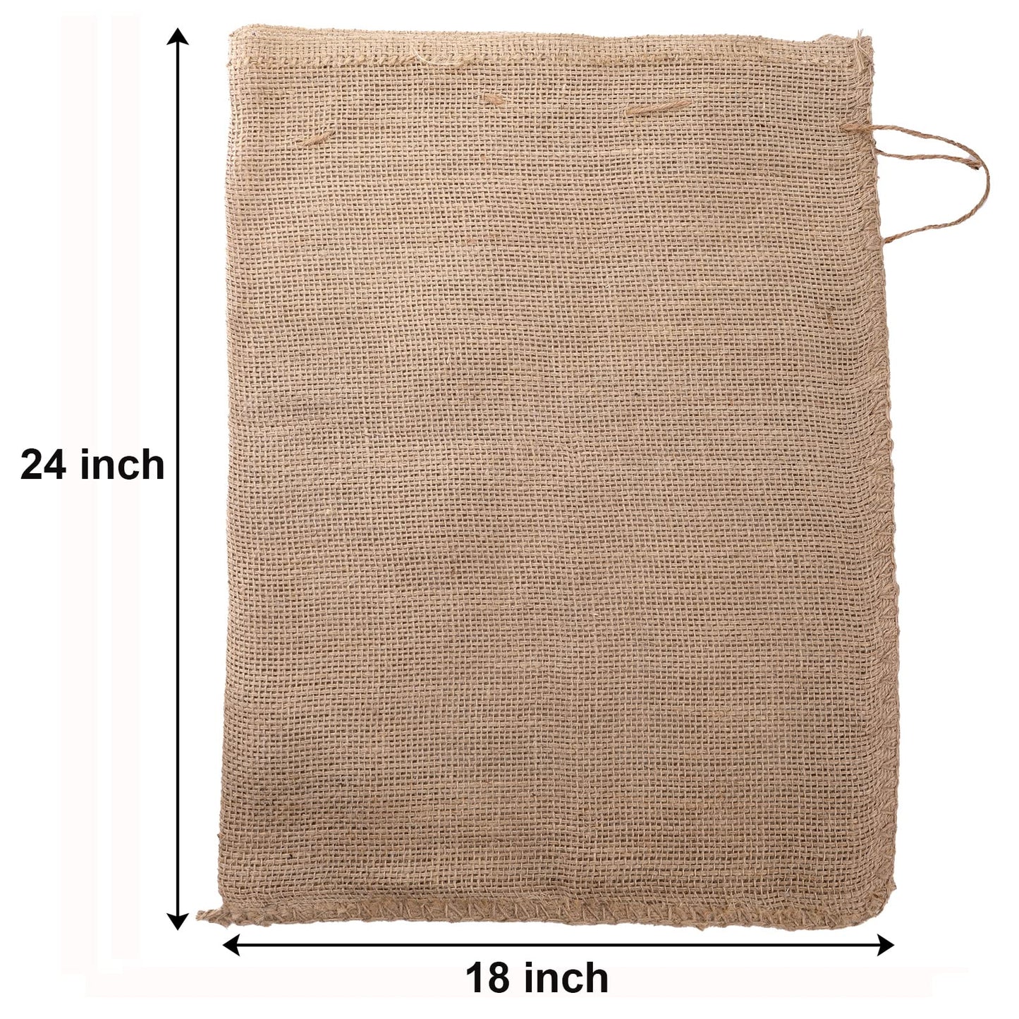 Bekith 6 Pack Burlap Bags with Drawstring, 18" x 24" Natural Jute Potato Sacks, Reusable Root Vegetable Storage Bags, Strong Race Bags for Kids, Perfect Birthday Party Game