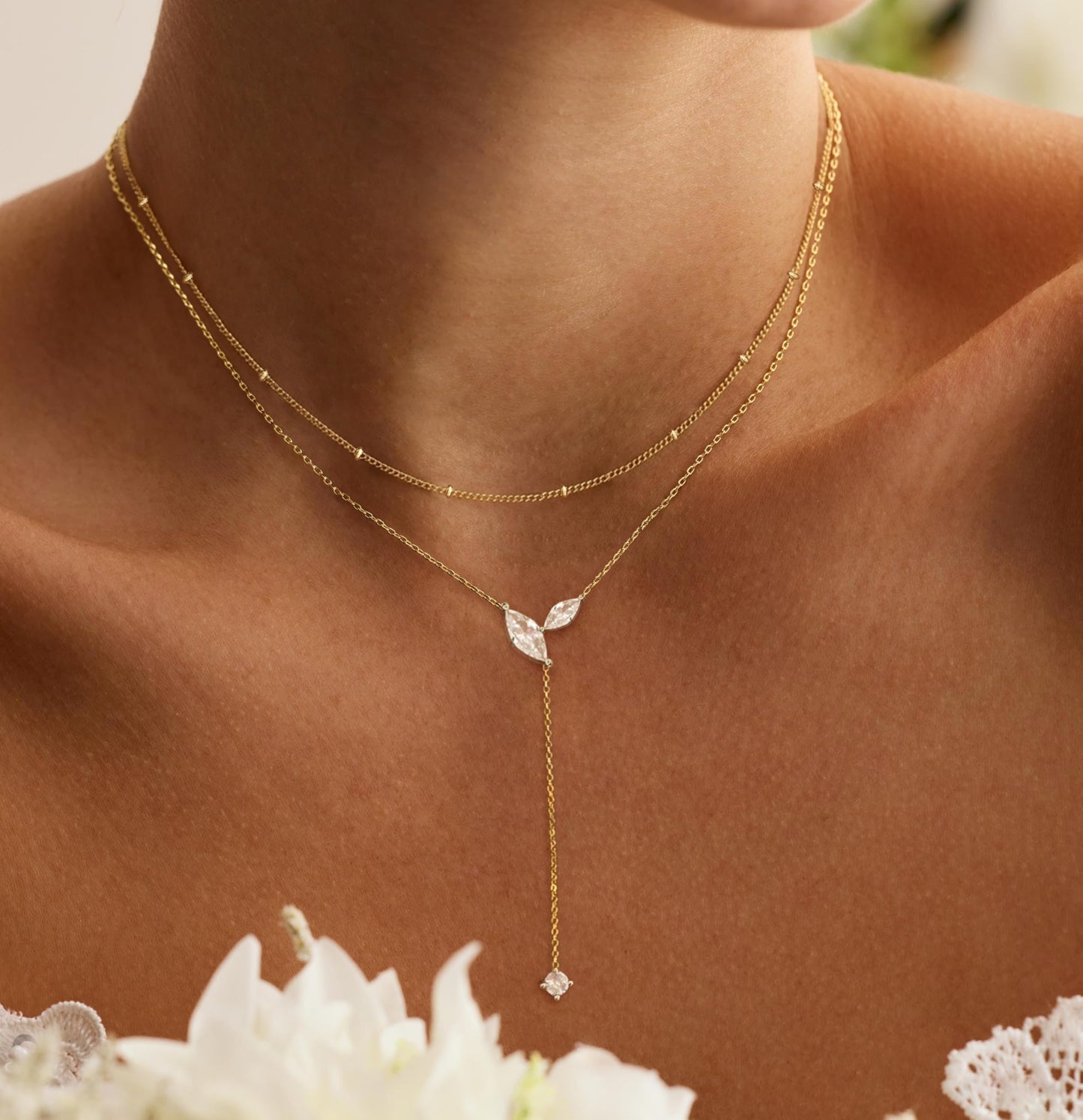 FUCJOEE Layered Necklaces for Women, Dainty Long Necklace Set 14K Gold Plated Y Shaped Lariat Necklace Stack Boho Layering Long Gold Necklaces for Women Trendy Gold Jewelry Set