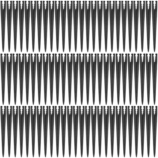 Gardrip 100 Pieces Drip Irrigation Support Stakes for 1/4 Inch Tubing: 1/4'' Drip Tube Holder Stakes for Irrigation Hose Emitter Support Greenhouse Garden Vegetable Flower Beds Herbs Growing